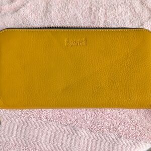 Mustard Yellow Zip-Around Leather Wallet